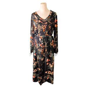 Sheer printed maxi dress